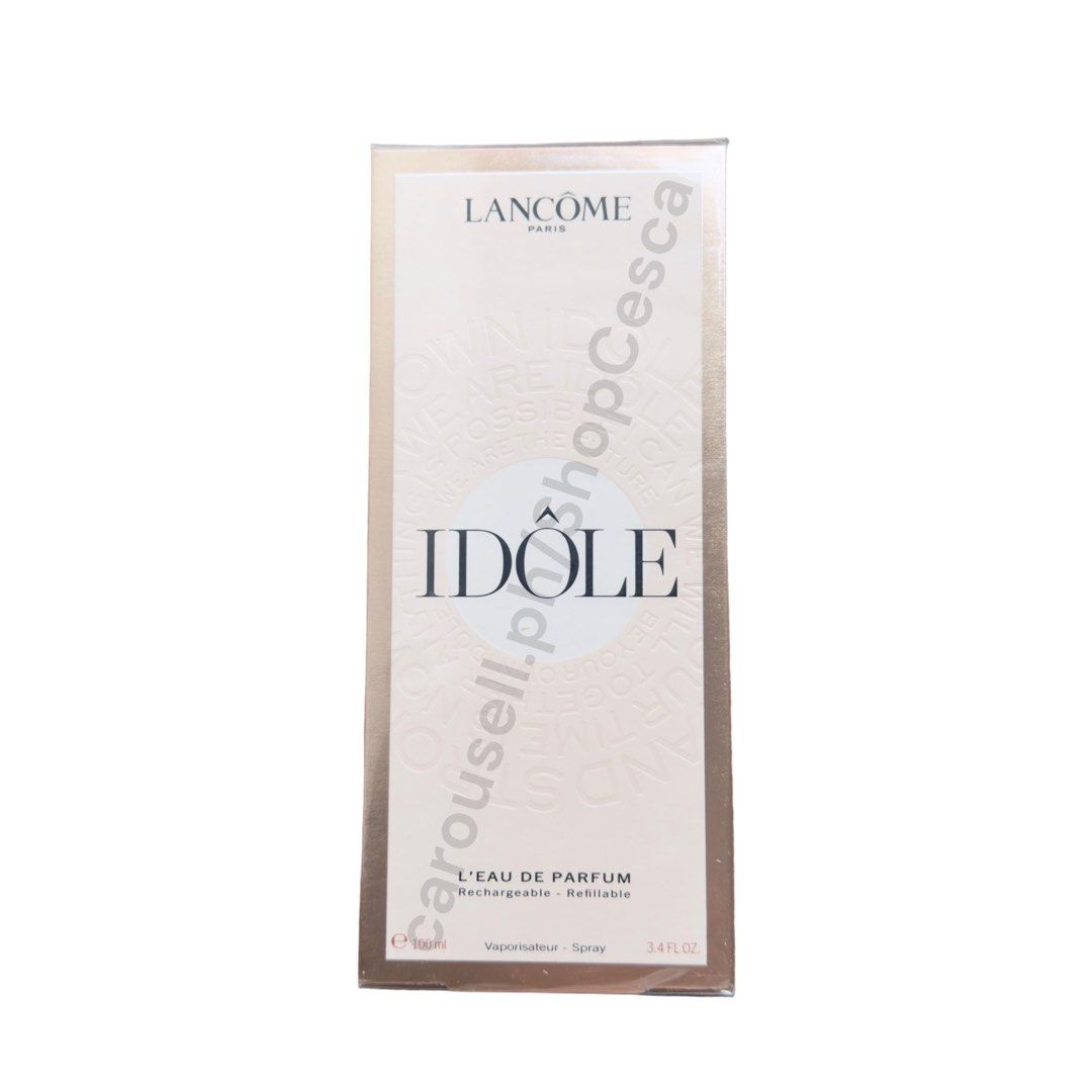 Lancôme Idôle Eau de Parfum 100 ml — Refillable (Category: Fragrance & Deodorants) located in Taguig. Submitted by ShopCesca (Listing ID 1319156678, Image 2). Description: Brand new and sealed Purchased at Rustans for ₱8350 .
