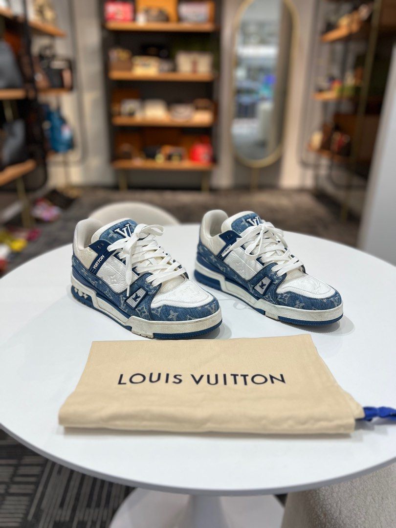 Vuitton Trainer Monogram Denim Blue Denim Lv Shoes LOUIS VUITTON