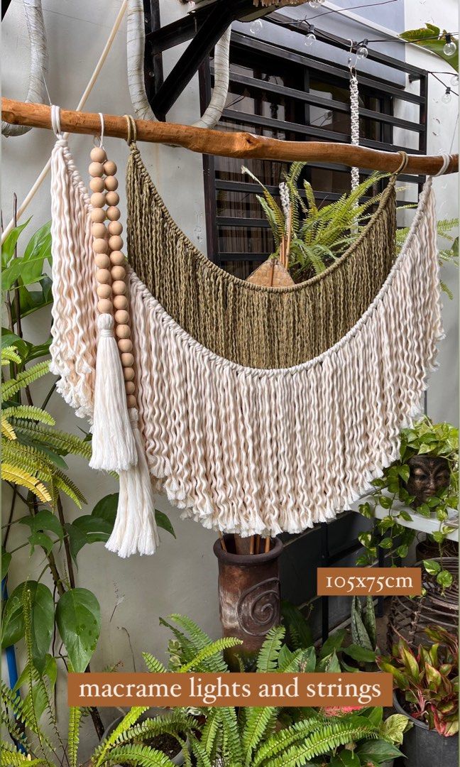 macrame wall art 2tone (Category: Wall Decor) located in Binan City. Submitted by relizas_modern_macrame (Listing ID 1319276918, Image 3). Description: 105x75cm.