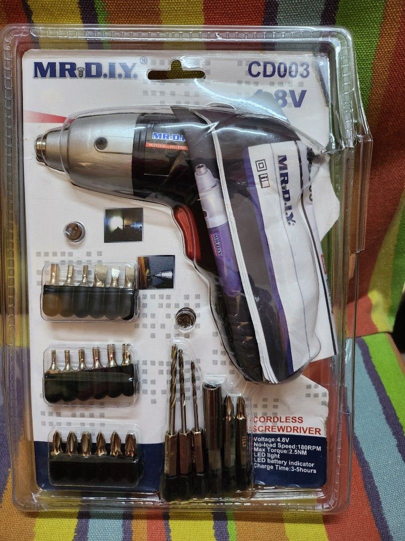 MR DIY CORLESS DRILL SCREWDRIVER