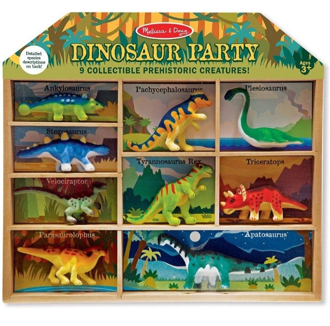 (New) Melissa and Doug dinosaur party /figures/figurines (Category: Toys & Games) located in Singapore. Submitted by lesleyye (Listing ID 1319315475, Image 1). Description: Brand new Melissa and Doug dinosaur figurines. My child is not into dinosaurs. The packaging is intact..