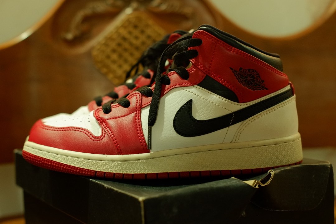 Nike Air Jordan 1 Mid Chicago Luxury Sneakers Footwear on Carousell