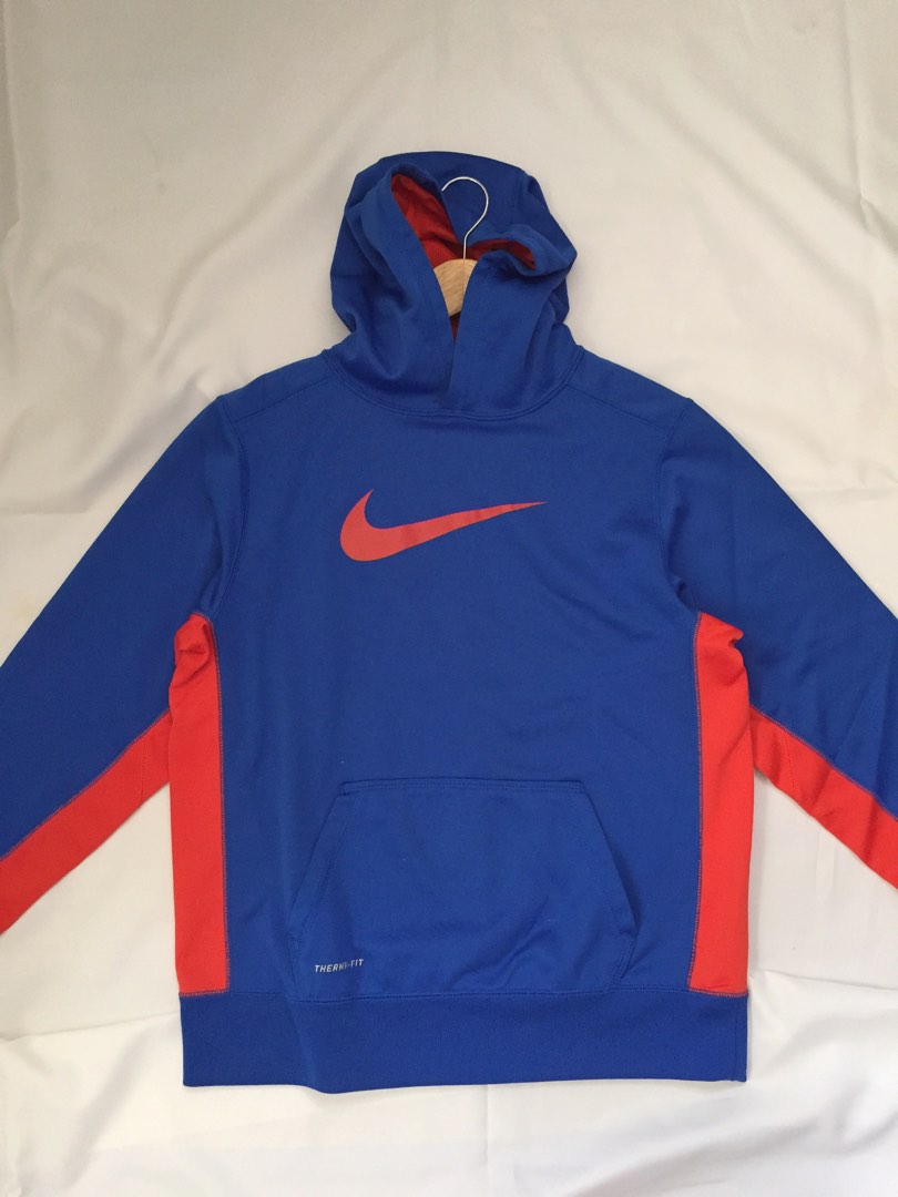 Nike Boys Therma Fit Blue Pullover Hoodie Men s Fashion Coats Jackets and Outerwear on Carousell