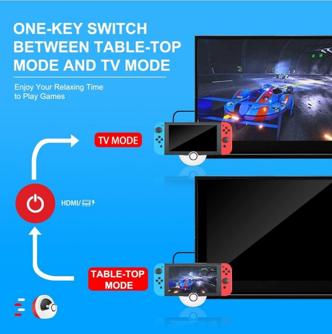 Nintendo Switch Dock Pokemon Poke Ball Pokeball TV mode & Charging mode ...