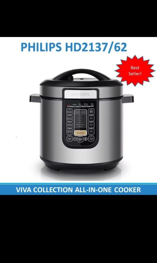 Philips HD2137 62 Viva Collection All In One Multi Cooker Pressure cooker TV Home Appliances Kitchen Appliances Cookers on Carousell