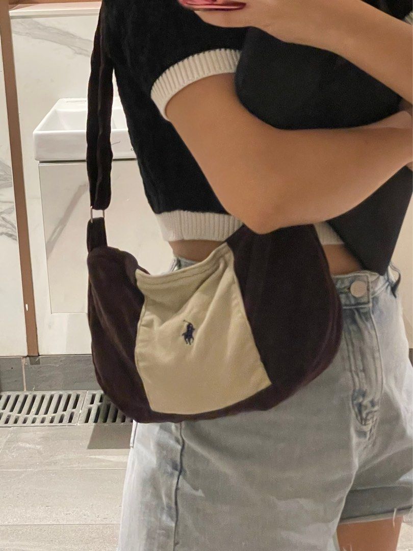 POLO RALPH LAUREN REWORKED SHOULDER BAG Women s Fashion Bags Wallets Shoulder Bags on Carousell