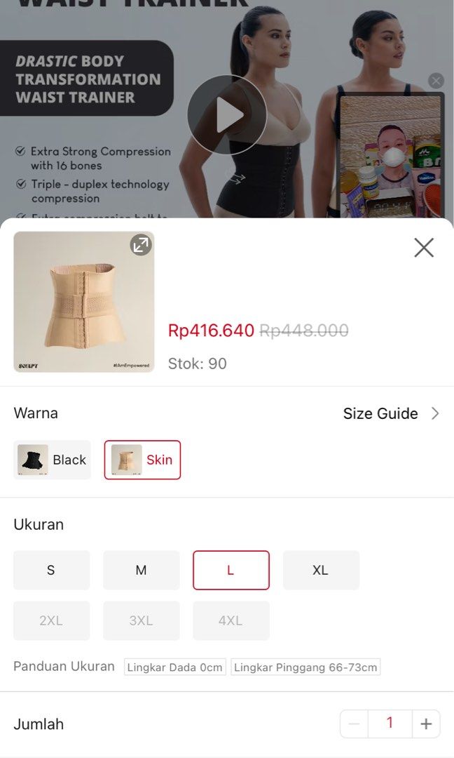 Sculpt waist trainer korset