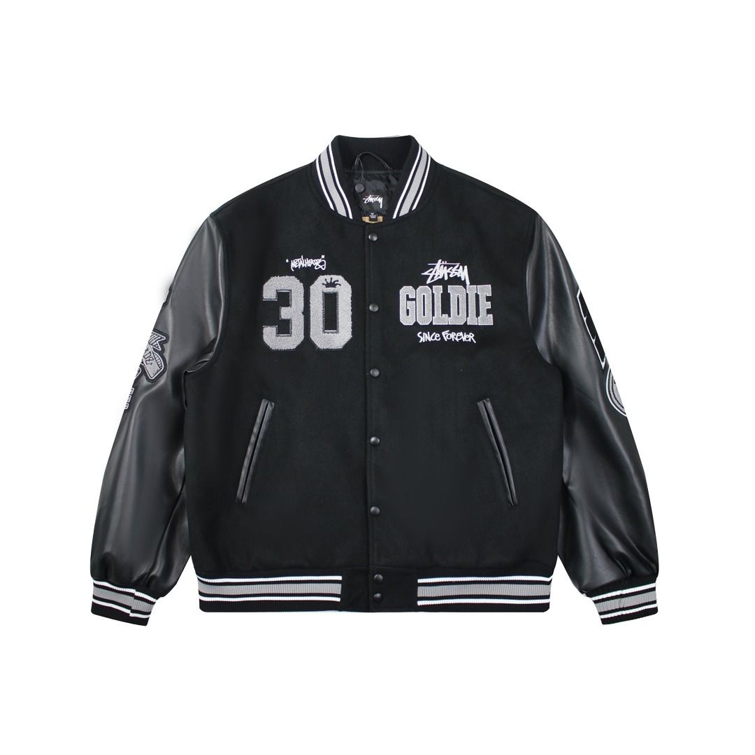 Stussy x lheadz 30 JACKET 刺繍 関税込☆Stussy☆Stussy x Goldie Metalheadz 30 Varsity Jacket