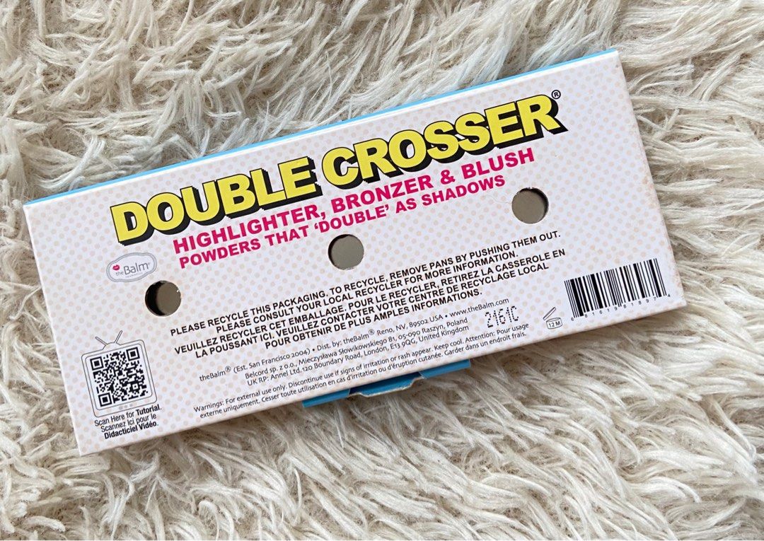 THE BALM COSMETICS DOUBLE CROSSER 3 IN 1 HIGHLIGHTER,BRONZER & BLUSH