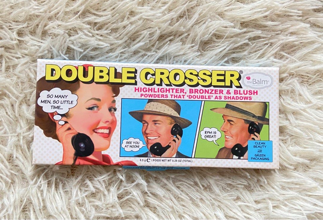 THE BALM COSMETICS DOUBLE CROSSER 3 IN 1 HIGHLIGHTER,BRONZER & BLUSH