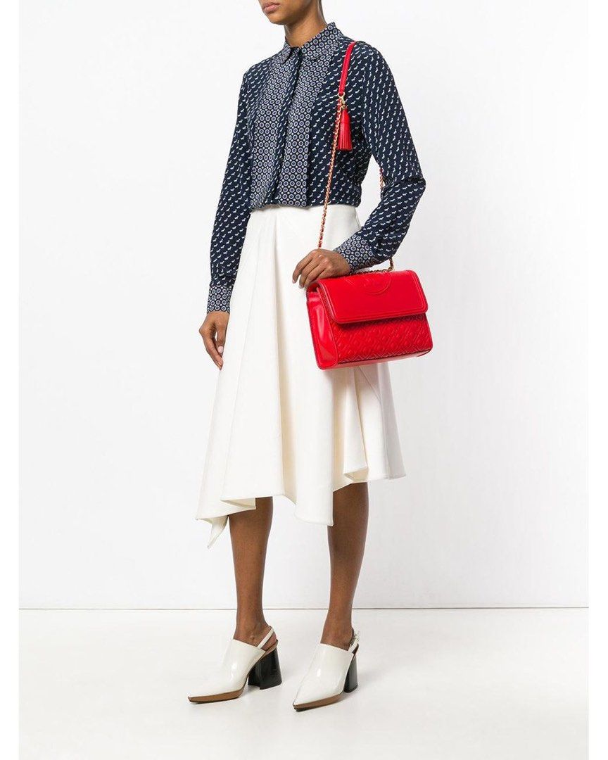 Tory Burch Fleming Convertible Shoulder Bag Red Women s Fashion Bags Wallets Cross body Bags on Carousell