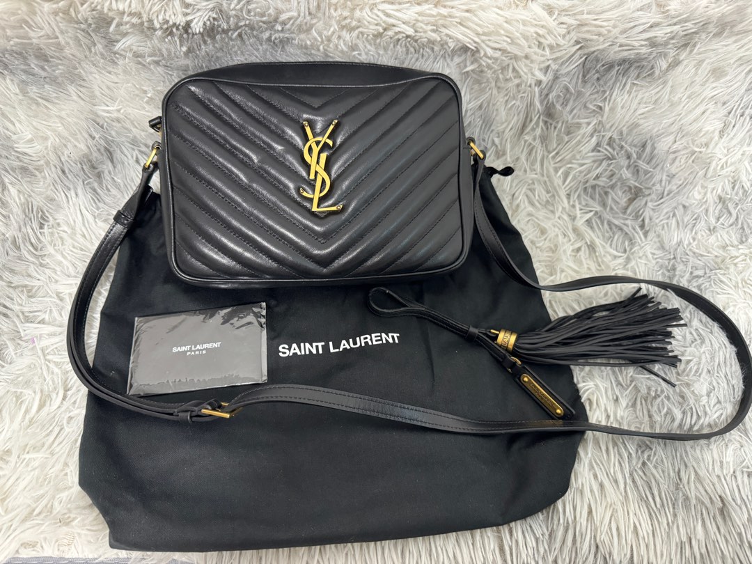 YSL Camera Bag Black Gold Luxury Bags Wallets on Carousell