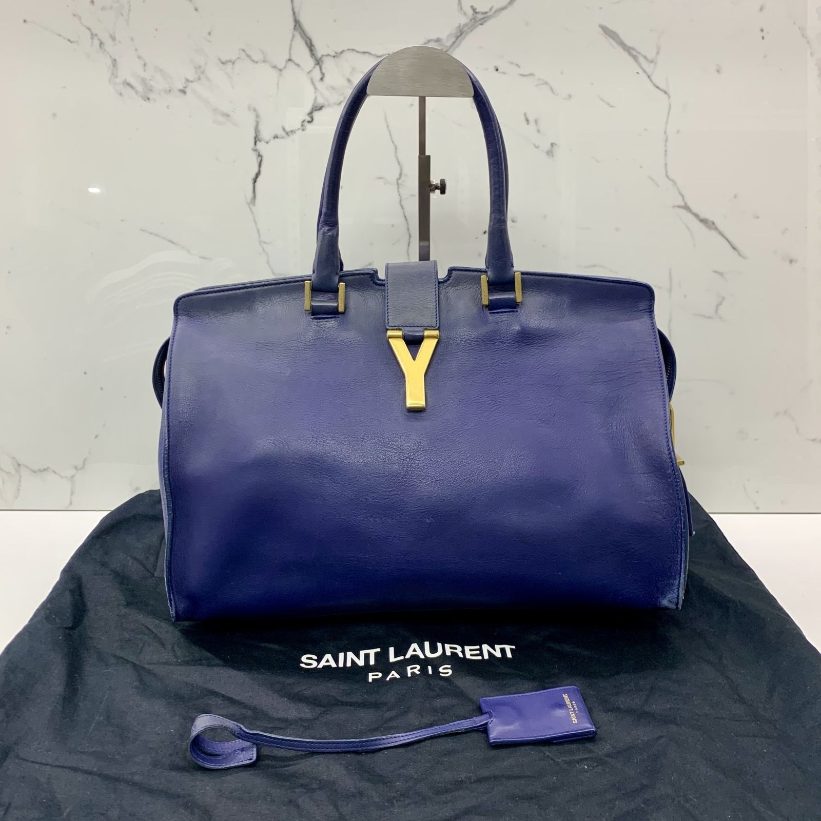 YVES SAINT LAURENT 311208 CABAS BLUE HAND TOTE BAG 247038295 GI