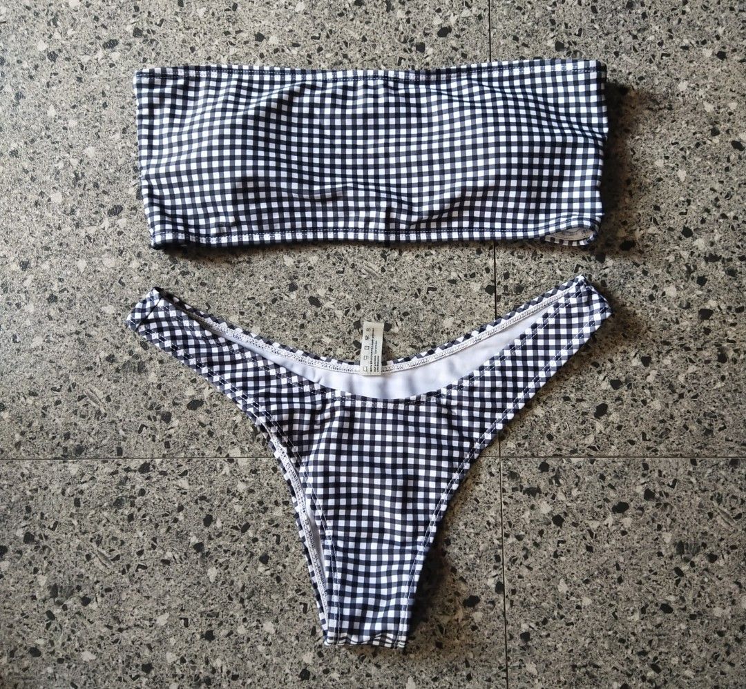 ZAFUL Two piece Gingham Bikini Women s Fashion Swimwear Bikinis Swimsuits on Carousell