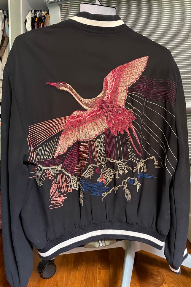 Zara Sukajan Reversible Embroidered Bomber Jacket Women s Fashion Coats Jackets and Outerwear on Carousell