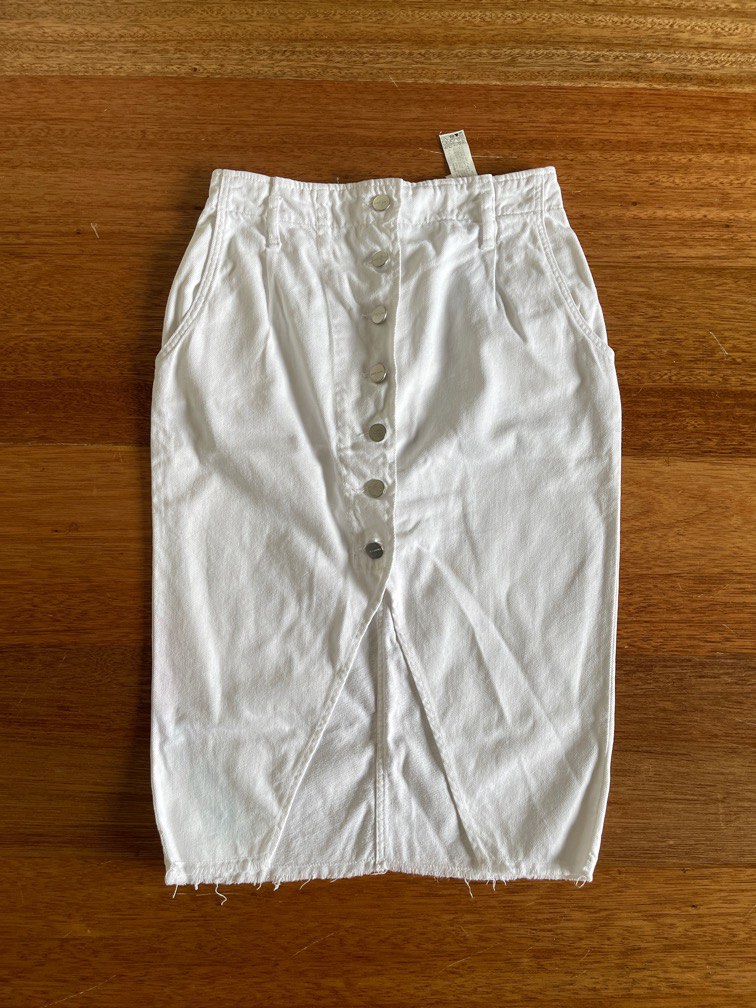 Saro Denim Skirt - White