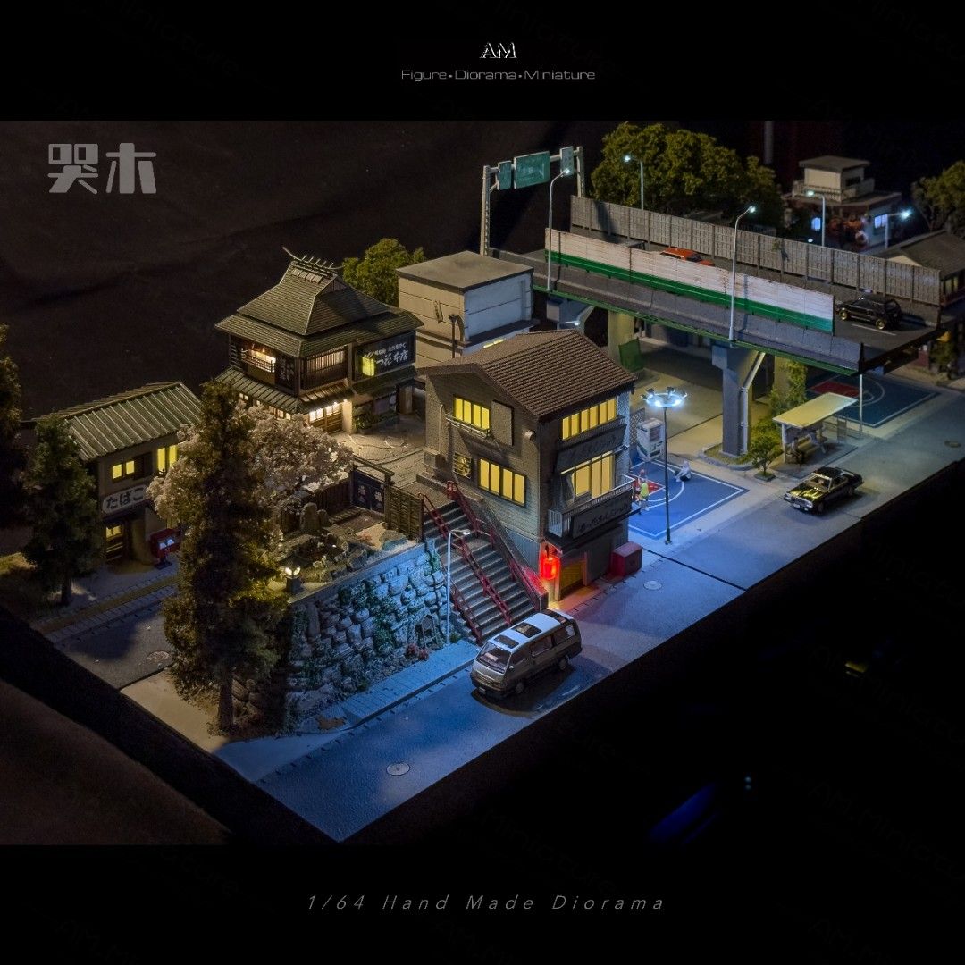 哭木手作 1/64 ジオラマ　はつ花本店 展示品] 1∶64 場景哭木手作05 箱根名物初花蕎麥麵總店はつ花