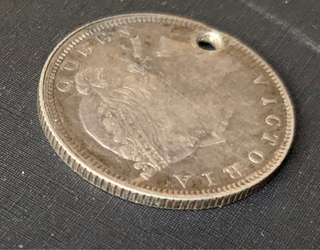 中国銀幣 香港 1893年香港貳毫銀幣 本物 希少 上品 ややトーン