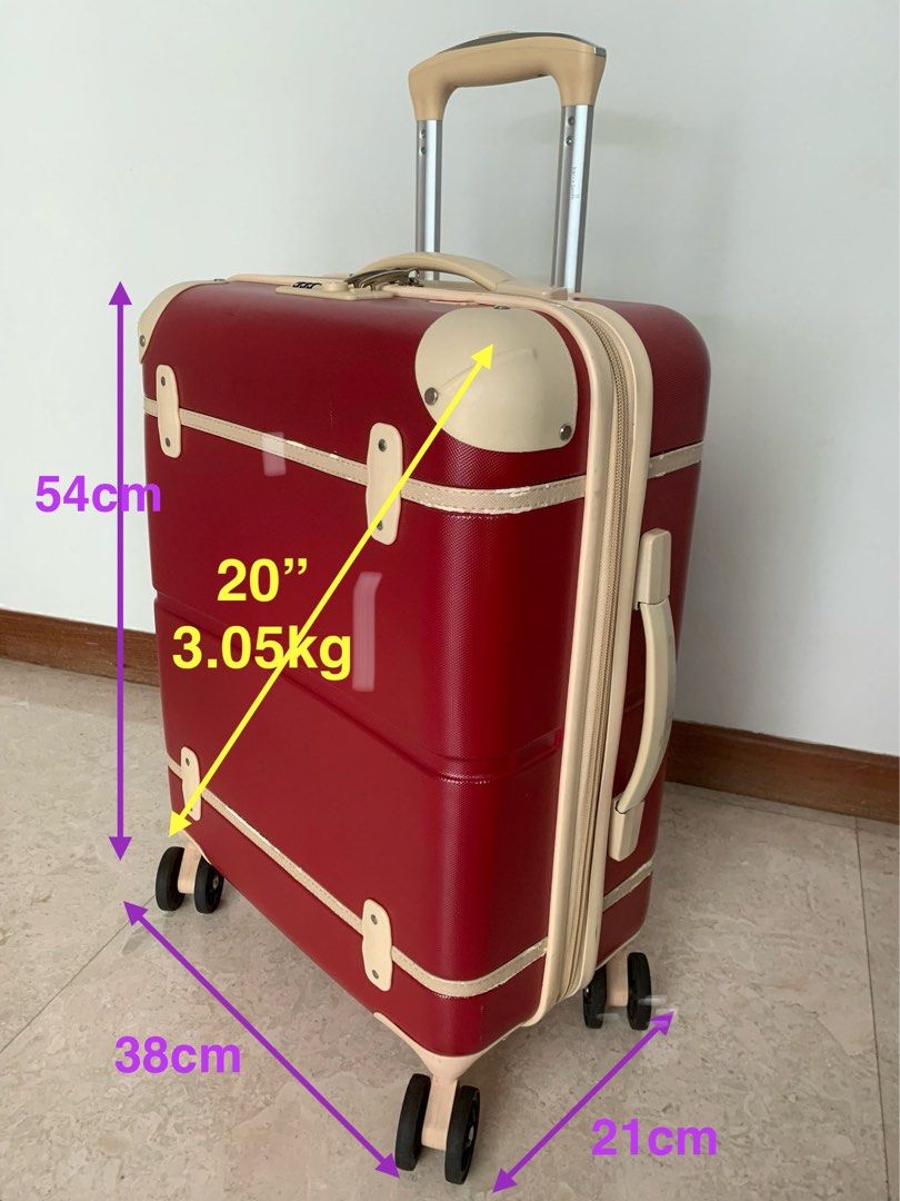 20 Barry Smith Cabin 8 Wheels Luggage Red Biege