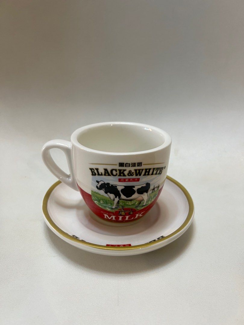 黑白淡奶杯奶茶杯☕ 全新Milk Tea Cup 有原裝盒連碟Brand New