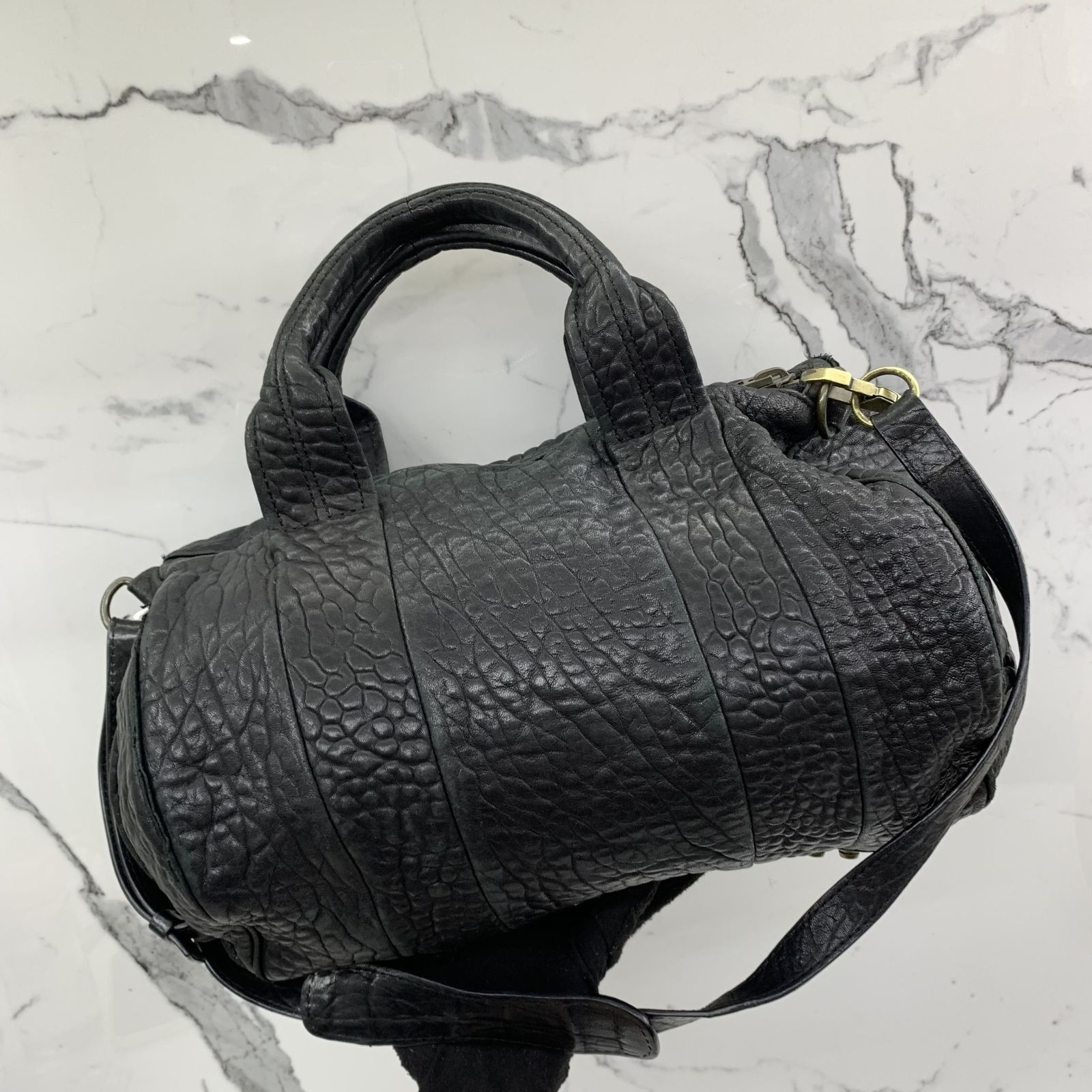 ALEXANDER WANG BLACK STUDS BOSTON 2WAY SHOULDER BAG 247036772 AL 