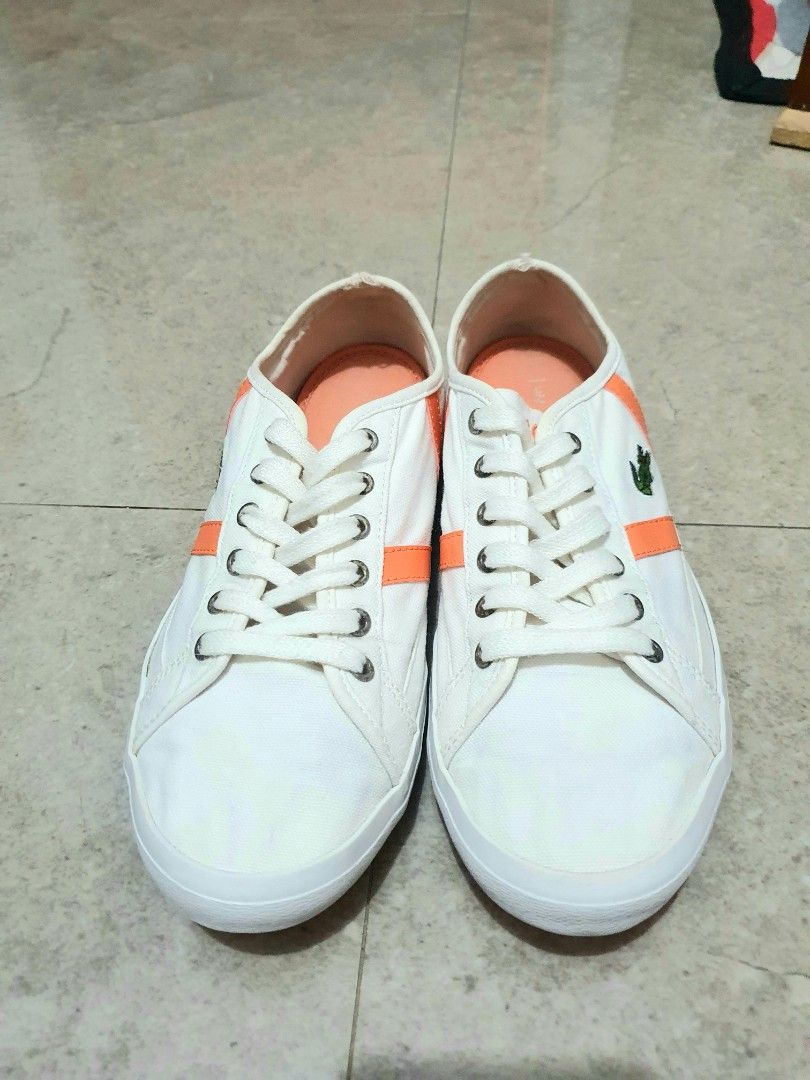 Authentic Lacoste Canvas and Suede Trainers Size 39 (Category: Sneakers) located in Silang. Submitted by tlcph (Listing ID 1316357627, Image 1). Description: Original Lacoste 💯 Newly deep cleaned and sanitized with minimal signs of usage size 39 last price 1,300.
