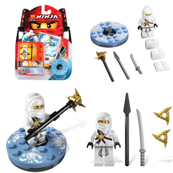 BELA Ninjago Limited Edition 5 In 1 Ninja Minifigures Spinner Set Combo ...
