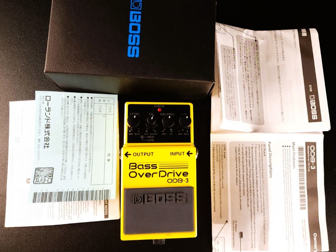 BOSS ODB-3 BASS OVERDRIVE (Category: Musical Instruments) located in Las Pinas. Submitted by dbeansmusic (Listing ID 1319445755, Image 2). Description: FOR SALE ONLY. BOSS ODB-3 BASS OVERDRIVE - Only tested at home studio. Kept in box since. SEE ACTUAL PHOTOS. - Some light paint chips on one side of pedal (SEE PHOTO). - Pedal complete w/ box & papers w/ pre-installed velcro. - RFS: Downsizing guitar pedal collection. Switching to ampless Tech 21 