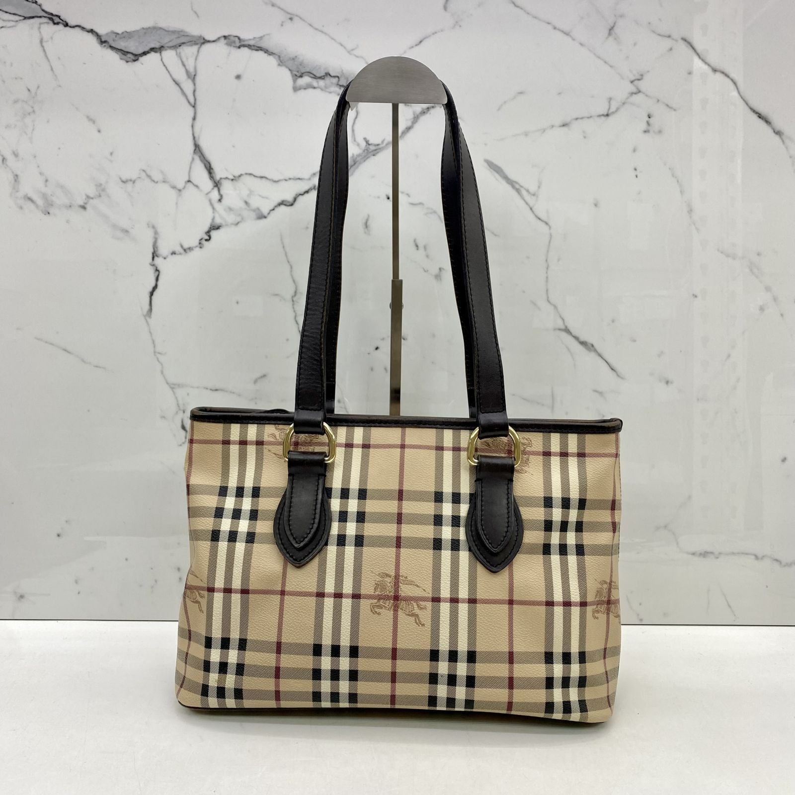 BURBERRY PVC BROWN LONDON ZIP TOTE BAG 247036998 AL