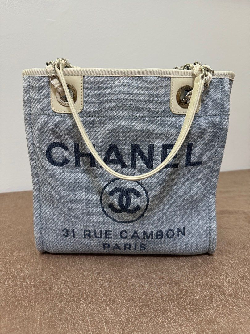 Authentic Chanel Deauville Tote Bag Petite Size PST Women s Fashion Bags Wallets Tote Bags on Carousell