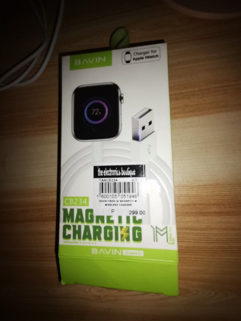 Charger for Apple iWatch (Category: Cables & Chargers) located in Pasig City. Submitted by healthnfeshn (Listing ID 1319515095, Image 2). Description: Selling for what I bought it for. I wasn't able to use because it is not compatible with my watch. Please read Features number 1 in the last image for model compatibility..