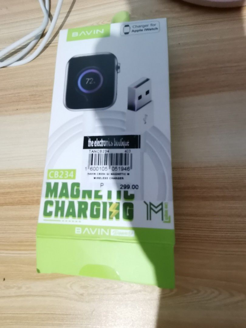 Charger for Apple iWatch (Category: Cables & Chargers) located in Pasig City. Submitted by healthnfeshn (Listing ID 1319515095, Image 3). Description: Selling for what I bought it for. I wasn't able to use because it is not compatible with my watch. Please read Features number 1 in the last image for model compatibility..