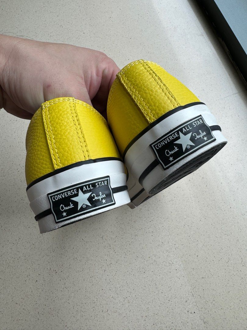 Yellow converse leather cheap