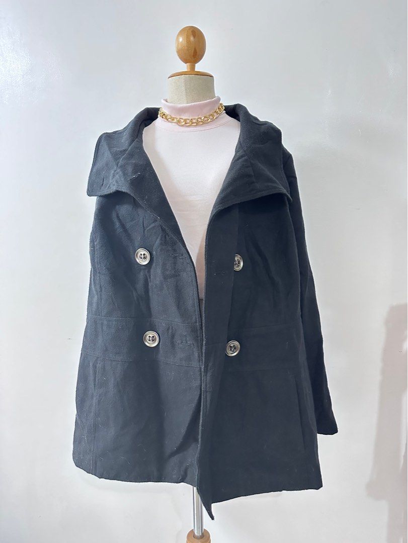 Dark Blue Thick Coat (Category: Coats, Jackets and Outerwear) located in Quezon City. Submitted by erte_ph (Listing ID 1319406046, Image 2). Description: — no flaws just need washing — Blazer/coat is measured laid flat using medida/tape measure — Actual color may vary due to lighting — Please manage your expectations, these are all pre-loved — No bogus buyer and joy reserver.