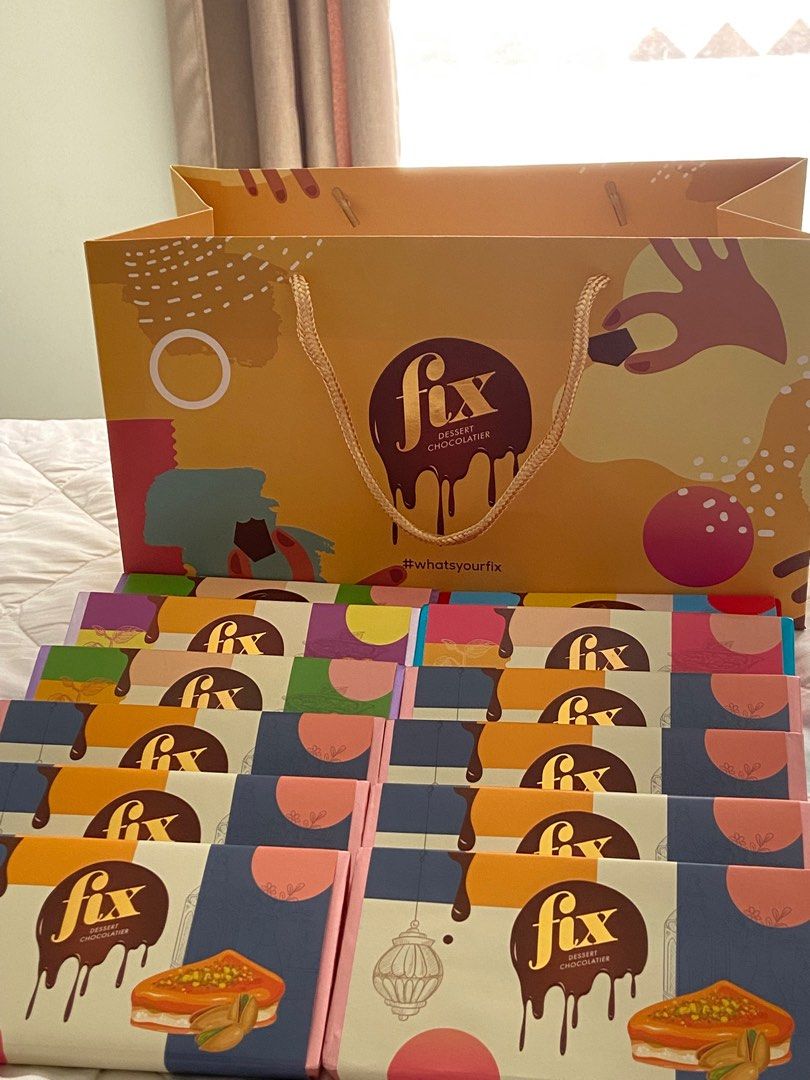 DUBAI FIX CHOCOLATE (Category: Packaged & Instant Food) located in Valenzuela. Submitted by zrf_clothing (Listing ID 1319463043, Image 3). Description: ‼️PASABUY‼️ Famous Fix Chocolate (Dubai) ₱2,000 EACH Available flavors 🍫 Can’t Get Knafeh of it 🍫 Mind your own Buiscoff 🍫 Cerously Chewsy 🍫 Butter to be safe than salty 🍫 Pick up a Pretzel Note : flavors are subject to availability ETA: AUG 17.