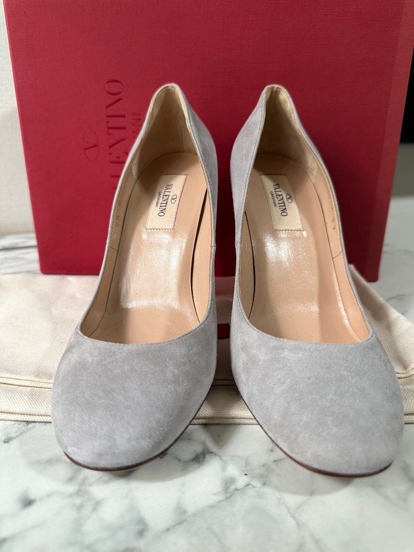 EU37 Valentino Garavani women s suede grey pump heels Women s Fashion Footwear Heels on Carousell