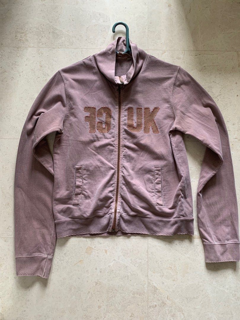 FCUK French Connection jacket dusty pink distressed