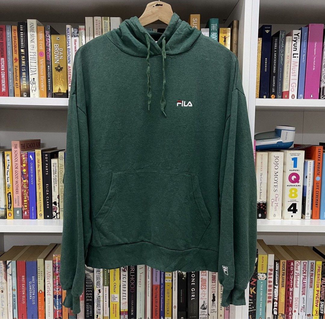 Fila Embroidered Green Pullover Hoodie