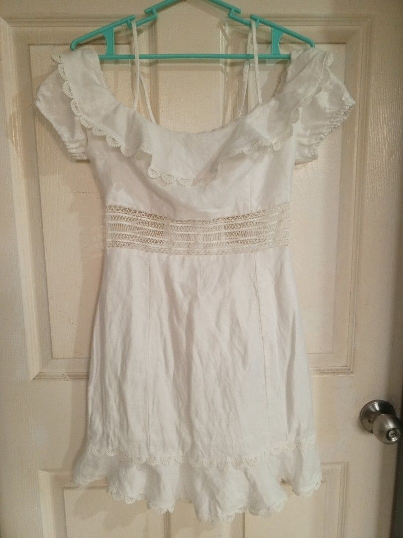 chinese dress ladies Eyelet Bustier Flounce Mini Dress