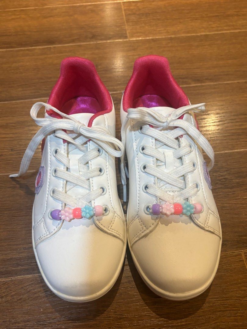 Girls Clarks White Pink Sneakers EU33