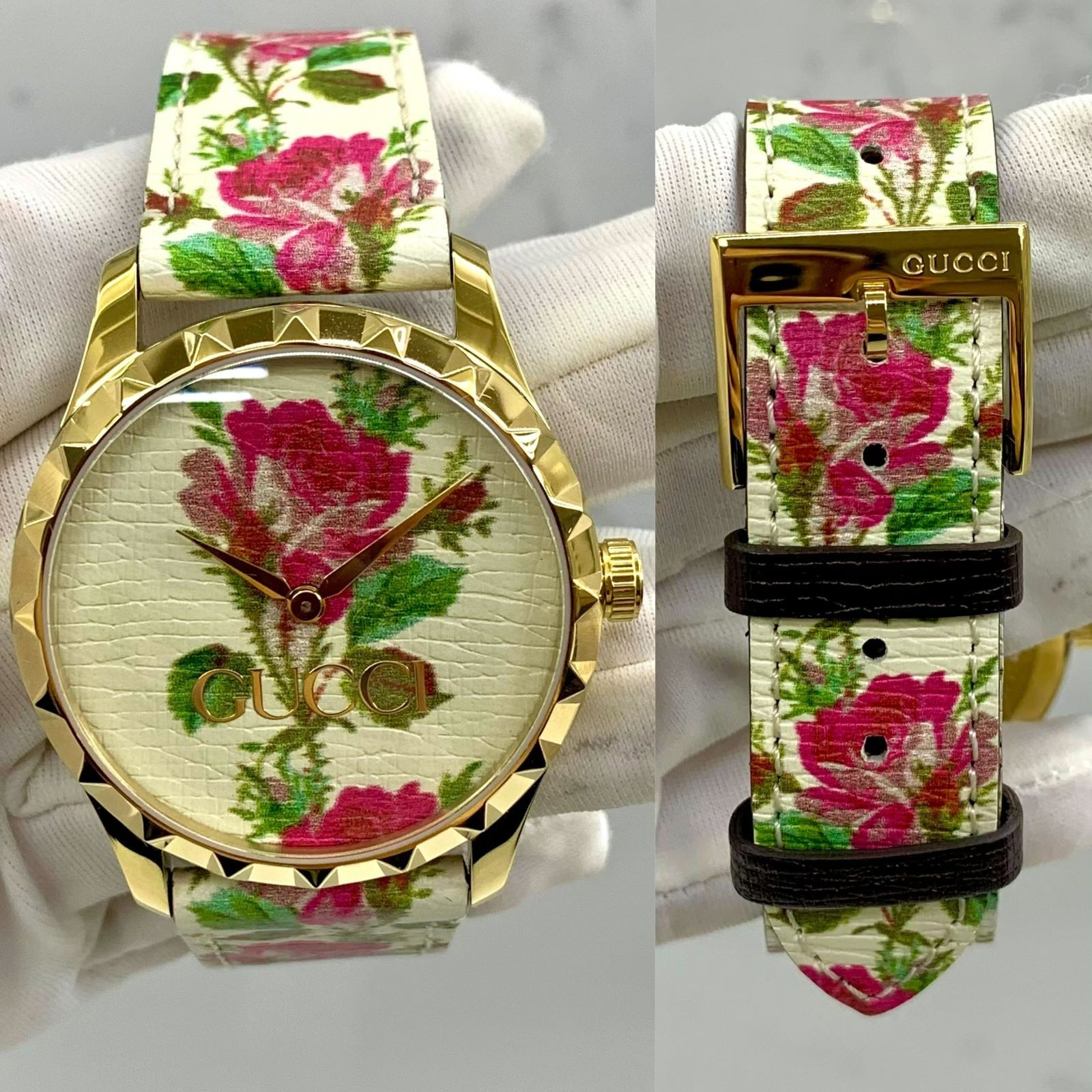 GUCCI 126.4 FLORAL QUARTZ WOMENS WATCH 247038438 AL Luxury Watches on Carousell