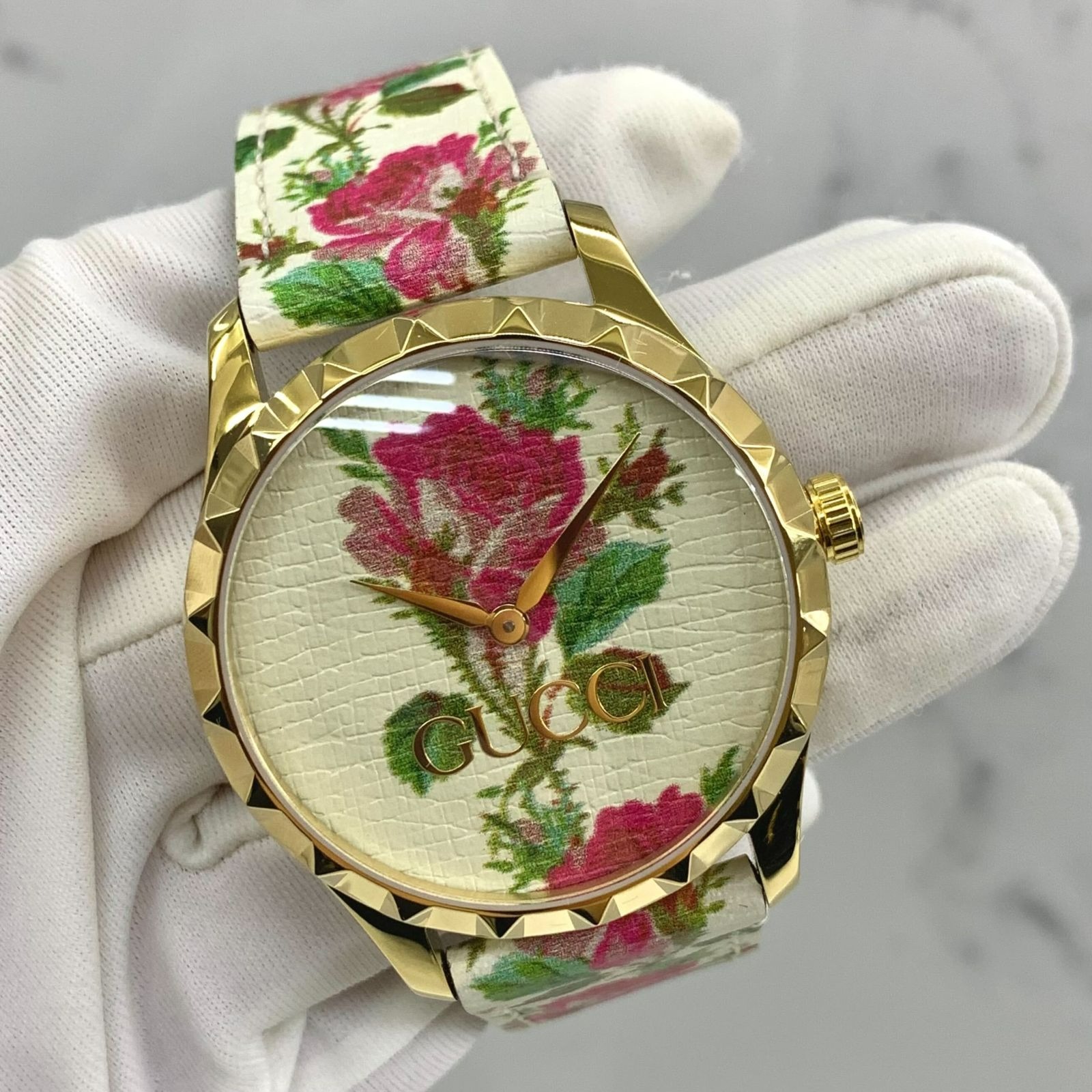 Floral gucci watch sales