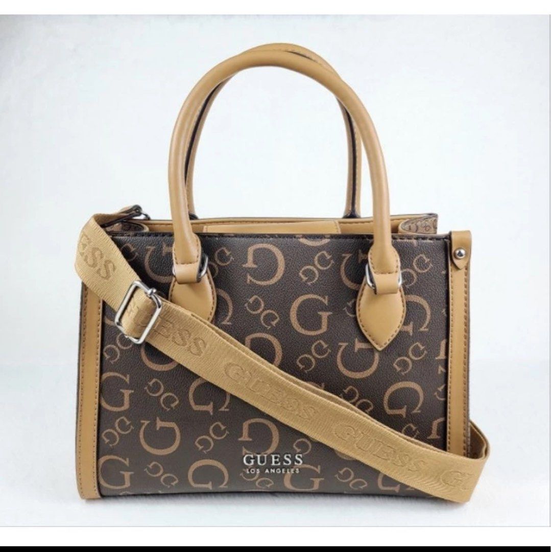 Guess RR823822 Oak Park Brown Multi Signature Logo Ladies Satchel Bag Women s Fashion Bags Wallets Shoulder Bags on Carousell