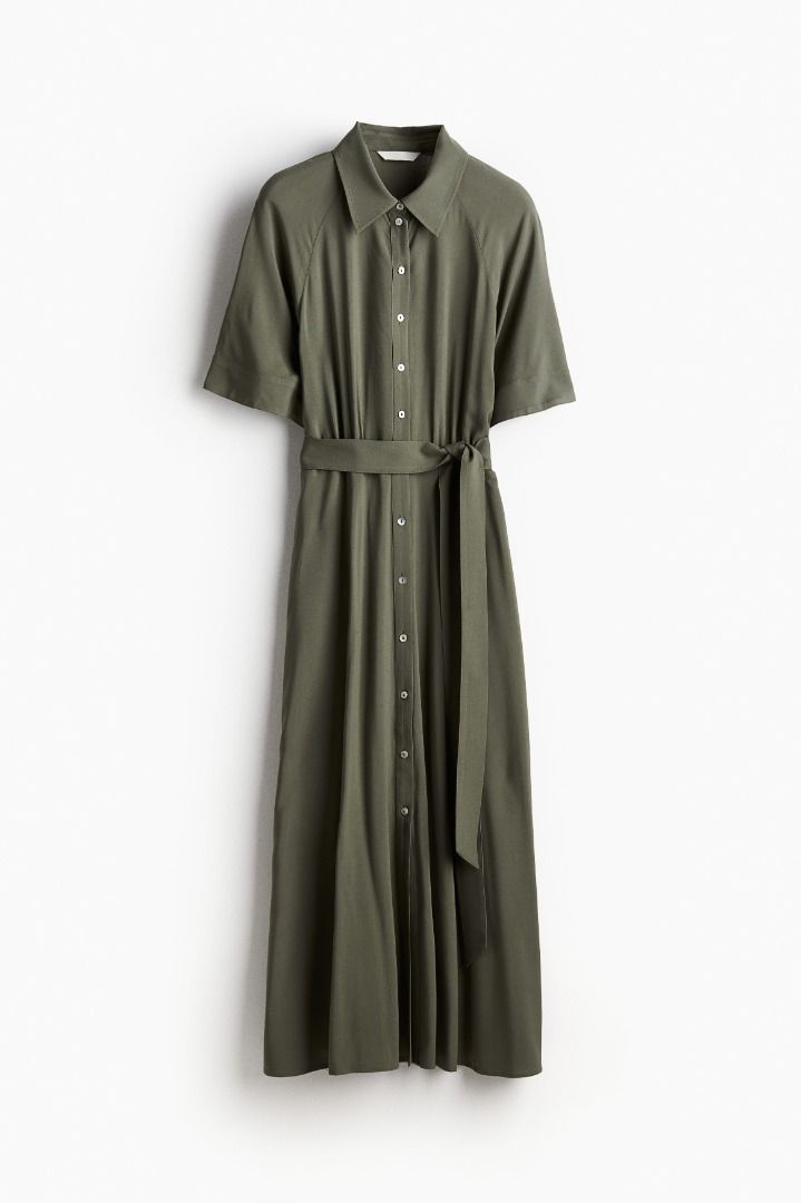 H&m khaki shirt dress outlet