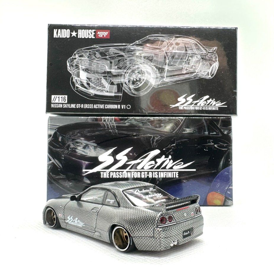街道ハウスKAIDDOHOUSEミニGTR33GTR CArbon-R Mini GT Nissan Skyline GT-R R33 RHD Active Carbon R Kaido
