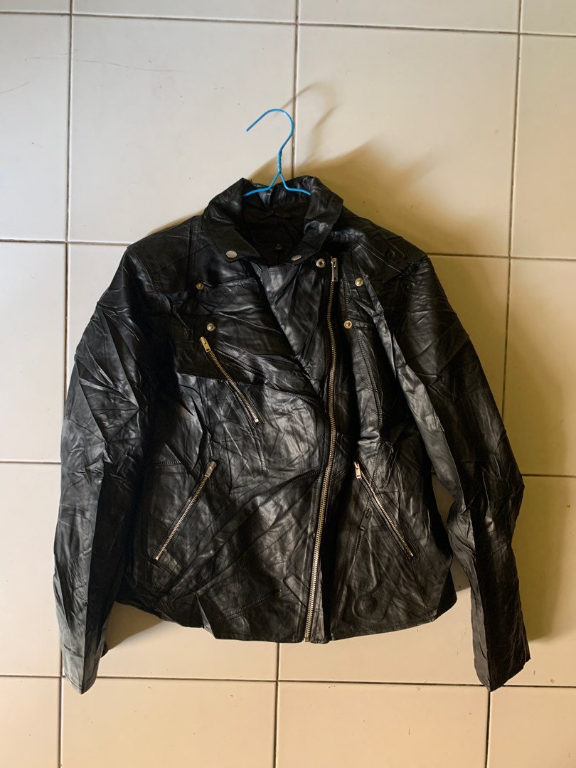 JAKET KULIT UNIQLO FULL BLACK