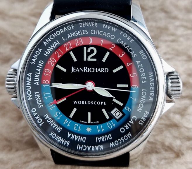 JEAN RICHARD Worldscope GMT 55122 Stainless Steel AUTOMATIC 40mm MENS Watch Luxury Watches on Carousell