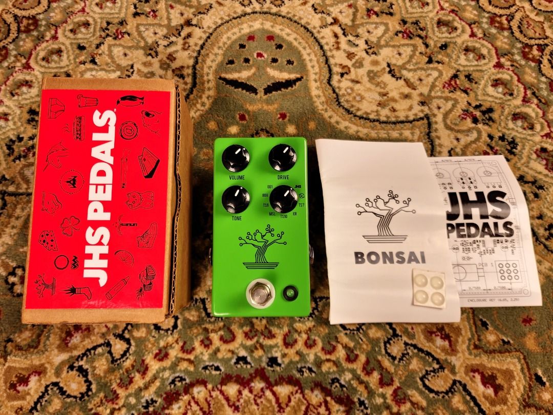 JHS BONSAI 9-WAY SCREAMER OVERDRIVE (Category: Musical Instruments) located in Las Pinas. Submitted by dbeansmusic (Listing ID 1319470486, Image 1). Description: FOR SALE ONLY! NO TRADES. JHS BONSAI 9-WAY SCREAMER OVERDRIVE - Pedal is BRANDNEW. Only tested at home studio. Kept in box since. SEE ACTUAL PHOTOS. - Pedal complete w/ box, unused rubber feet, manual, JHS sticker w/ pre-installed velcro. Features: - Nine overdrive pedals packed into one