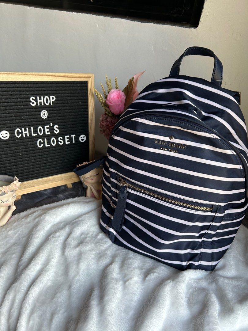 Kate spade striped backpack hot sale