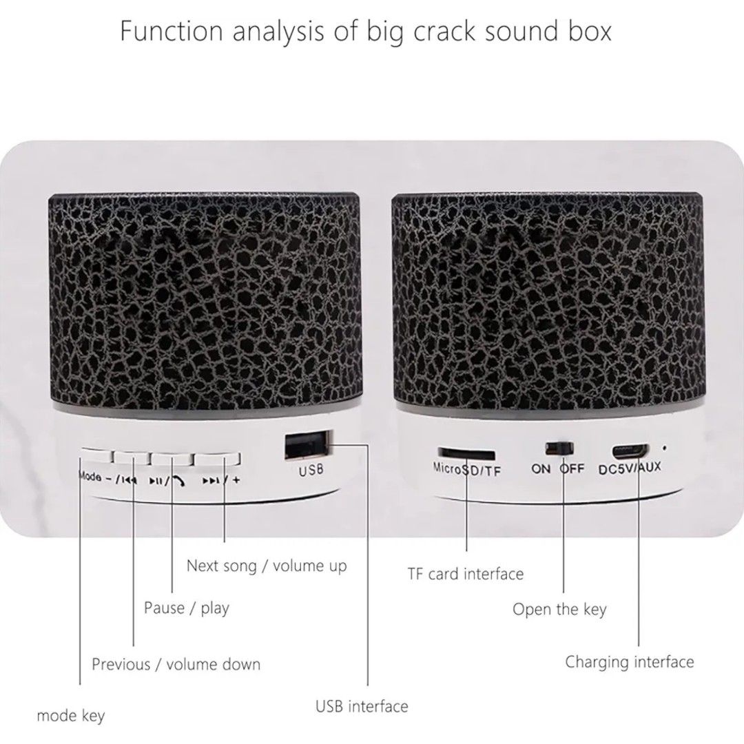 LED MINI Bluetooth Speaker TF USB FM Wireless Portable Bluetooth Music ...